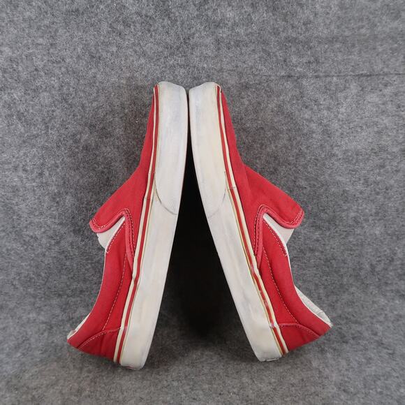 Vans Shoes Womens 8.5 Classic Slip On Sneakers Red Canvas Casual Skate Retro - Picture 8 of 12